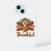 Thankful Turkey Design – Latch Hook Yarn Crochet S iPhone 15ケース (裏面)