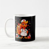 Thankful Turkey Funny Scrub Nurse Fall Thanksgivin コーヒーマグカップ (左)