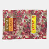 "Thankful & Twinkling: Personalized Holiday Cheer  キッチンタオル (横)