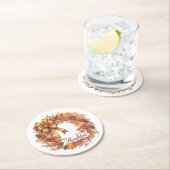 Thankful Wreath ラウンドペーパーコースター (インサイチュ)