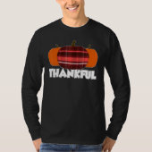 Thankfull Thanksgiving Pumpkin Flannel Tシャツ (正面)