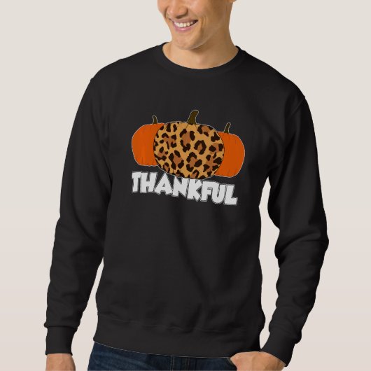 Thankfull Thanksgiving Pumpkin Leopard   スウェットシャツ (正面)