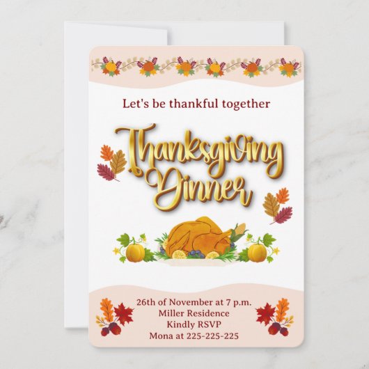 'Thankgiving' Flat Card (正面)