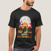 Thankgiving Halloween Wine Glass Happy Hallothanks Tシャツ (正面)