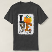 Thankgiving Pumpkin Leopard Print Fall Love Fall Tシャツ (デザイン正面)