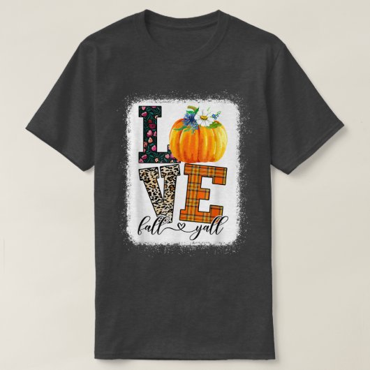 Thankgiving Pumpkin  Leopard Print Fall Love Fall  Tシャツ (デザイン正面)