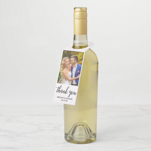 Thanks 結婚 Thank You Bride And Groom Photo ボトルネックタグ (アングル)