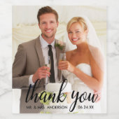 Thanks 結婚 You Bride And Groom Photo B ワインラベル (シングルラベル)