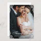 Thanks 結婚 You Lace 縁ど Coule写真 サンキューカード (正面/裏面)
