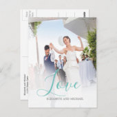 Thanks 結婚 You Photo エレガント Love ポストカード (正面/裏面)