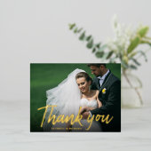 Thanks 結婚 You Photo スタイリッシュ Writhl 箔シーズンポストカード (立ち正面)
