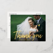 Thanks 結婚 You Photo スタイリッシュ Writhl 箔シーズンポストカード (正面/裏面)