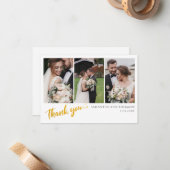 Thanks 結婚 You Photo Collage ノートカード (正面/裏面インサイチュ)