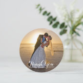 Thanks 結婚 You Photo Flat Round Card サンキューカード (スタンド正面)
