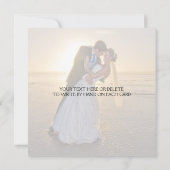 Thanks 結婚 You Photo Flat Square Card サンキューカード (裏面)