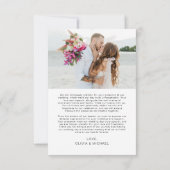 Thanks 結婚 You Photo Minimalistカード 招待状 (裏面)