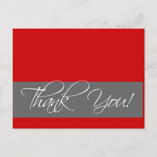 Thanks 結婚 You Postcard Red Gray ポストカード (正面)