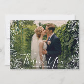 Thanks 結婚 You Whiteフローラ額縁写真 サンキューカード (正面)