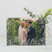 Thanks 結婚 You Whiteフローラ額縁写真 サンキューカード (スタンド正面)