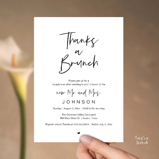 Thanks a Brunch, ポストモダンな結婚式のお祝い 招待状
