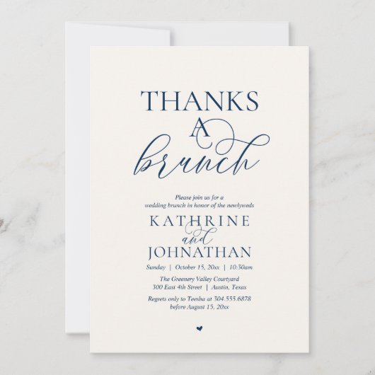 Thanks A Brunch, Modern Classy Wedding 招待状 (正面)