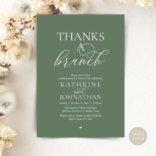 Thanks A Brunch, Modern Classy Wedding 招待状