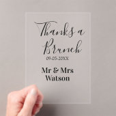 Thanks a brunch post wedding name date simple  アクリル招待状 (インサイチュ (ポータブル))