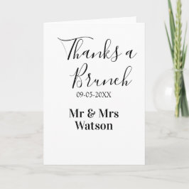Thanks a brunch post wedding name date simple  カード