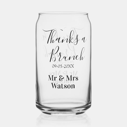 Thanks a brunch post wedding name date simple  ガラス缶 (正面)
