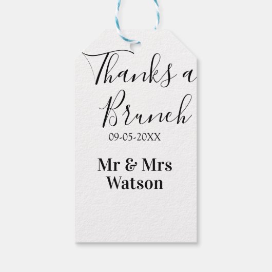 Thanks a brunch post wedding name date simple  ギフトタグ (裏面)