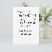Thanks a brunch post wedding name date simple サンキューカード (スタンド正面)