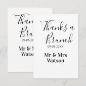 Thanks a brunch post wedding name date simple サンキューカード (正面/裏面)