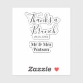 Thanks a brunch post wedding name date simple  シール (シート)