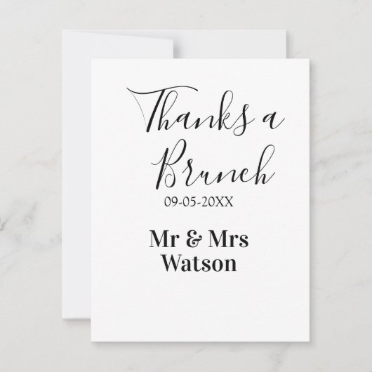 Thanks a brunch post wedding name date simple ノートカード (正面)