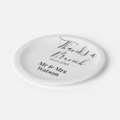 Thanks a brunch post wedding name date simple  ペーパープレート (アングル)