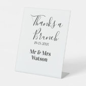Thanks a brunch post wedding name date simple  台座サイン (正面)