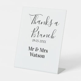 Thanks a brunch post wedding name date simple  台座サイン