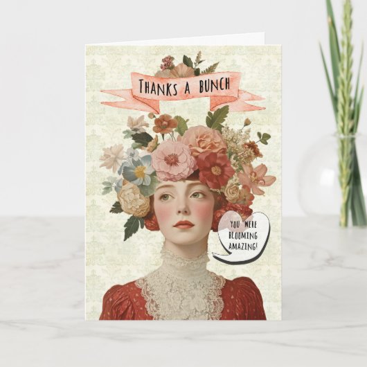 Thanks a bunch floral thank you card 招待状 (正面)