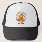 Thanks-a-Capy Cute Capybara Thanksgiving Retro  キャップ (正面)