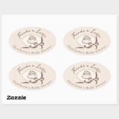 Thanks A Latte カフェベベコーヒーボウベビーシャワー 楕円形シール (シート)