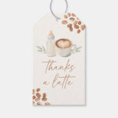 Thanks a Latte コーヒーベイビーシャワー ギフトタグ (正面)