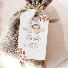 Thanks a Latte コーヒーベイビーシャワー ギフトタグ