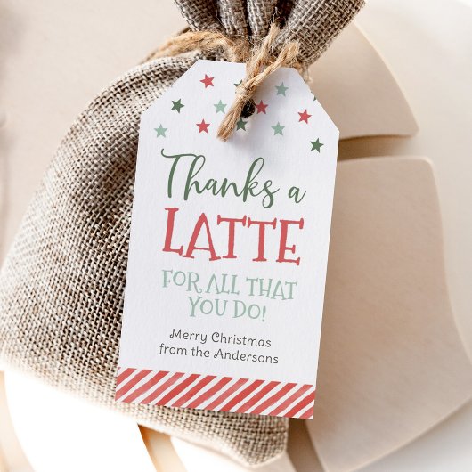 Thanks a Latte ホリデークリスマスタグ ギフトタグ