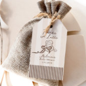 Thanks a Latte Bebe Cafe Brown Bow Baby Shower ギフトタグ