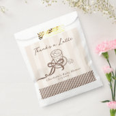 Thanks a Latte Bebe Cafe Hnad drawn Baby Shower フェイバーバッグ (封をした状態)