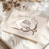 Thanks A Latte Cafe Bebe Coffee Bow Baby Shower サンキューカード