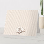 Thanks A Latte Cafe Bebe Coffee Bow Baby Shower サンキューカード (裏面)