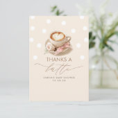 Thanks a Latte Coffee Themed Thank You サンキューカード (スタンド正面)
