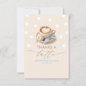 Thanks a Latte Coffee Themed Thank You サンキューカード (正面)