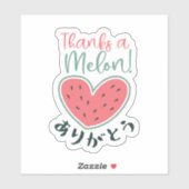 Thanks a Melon Kawaii Heart Watermelon Japanese シール (シート)